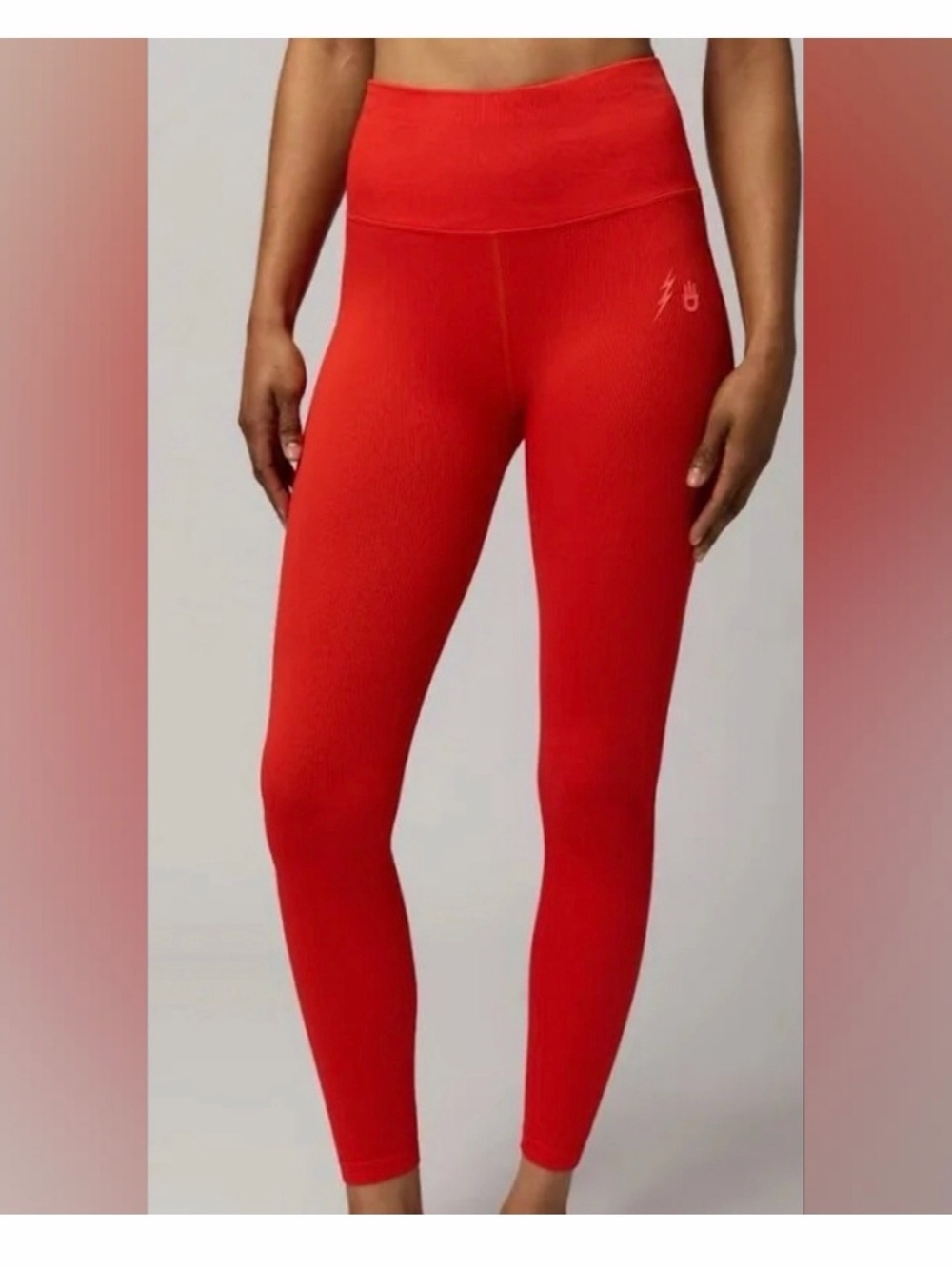 Spiritual Gangster Red Ribbed Leggings